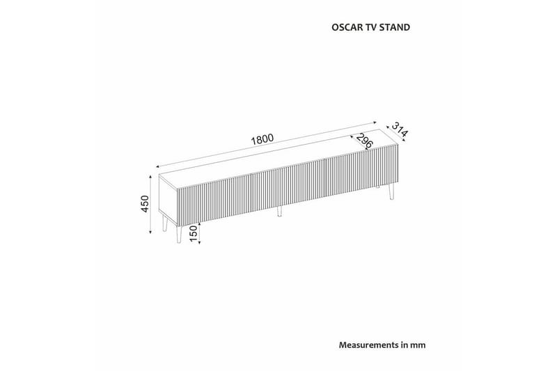 Elith Tv-bänk 180 cm - Vit - Products - Möbler - TV- & Mediamöbler - TV bänk & mediabänk