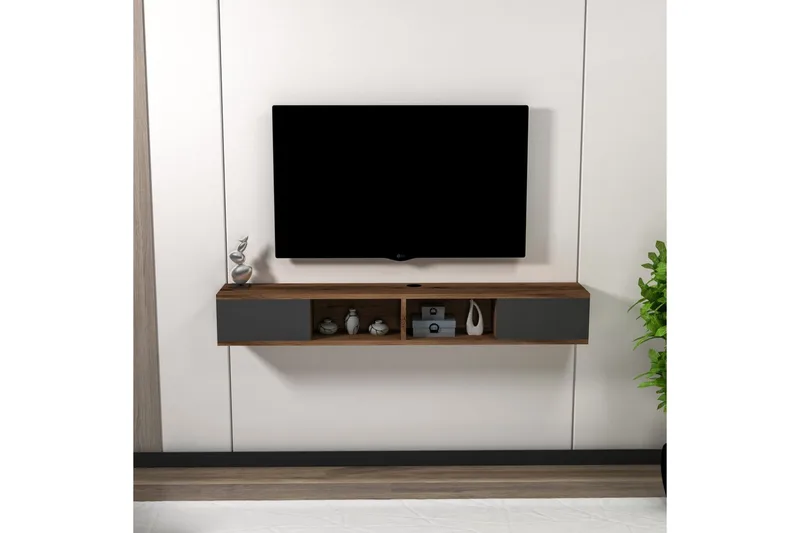 Faval Tv-bänk 140 cm - Valnöt/Antracit - Products - Möbler - TV- & Mediamöbler - TV bänk & mediabänk