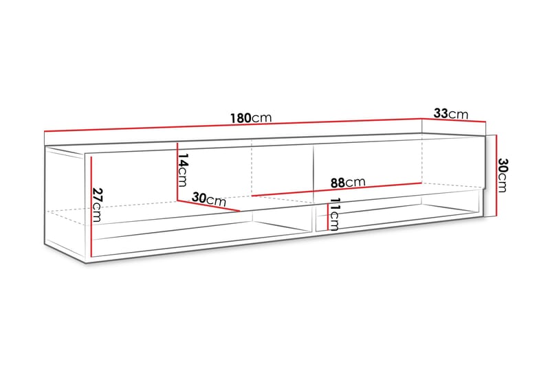 Kanak Tv-bänk 180 cm - Svart - Products - Möbler - TV- & Mediamöbler - TV bänk & mediabänk