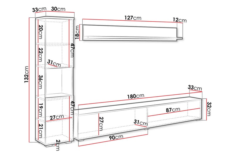 Kanehiro Tv-möbelset - Natur - Products - Möbler - TV- & Mediamöbler - TV-möbelset
