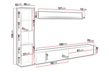 Kanehiro Tv-möbelset - Natur/Vit - Products - Möbler - TV- & Mediamöbler - TV-möbelset