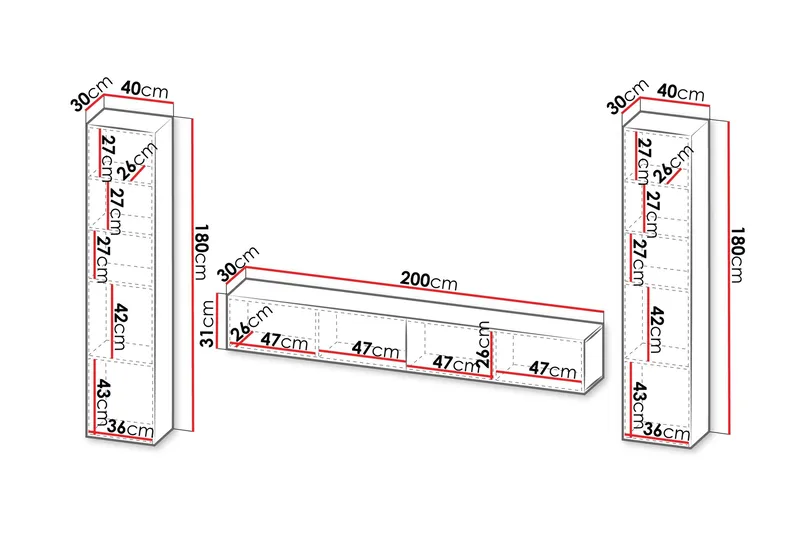 Kangana Tv-möbelset - Beige - Products - Möbler - TV- & Mediamöbler - TV-möbelset