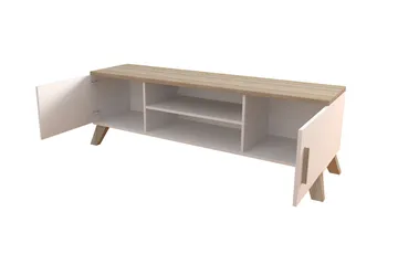 Kardos TV-bänk 160 cm - Vit/Ek - Products - Möbler - TV- & Mediamöbler - TV bänk & mediabänk