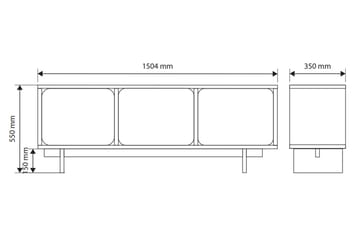 Marinport Tv-bänk 150 cm - Beige - Products - Möbler - TV- & Mediamöbler - TV bänk & mediabänk