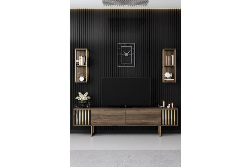 Masatomo Tv-bänk 180 cm - Valnöt/Svart - Products - Möbler - TV- & Mediamöbler - TV bänk & mediabänk