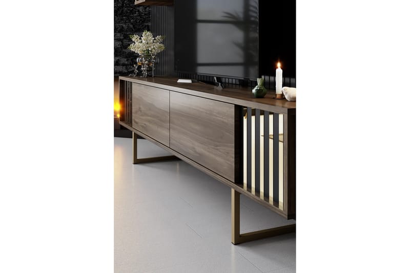 Masatomo Tv-bänk 180 cm - Valnöt/Svart - Products - Möbler - TV- & Mediamöbler - TV bänk & mediabänk