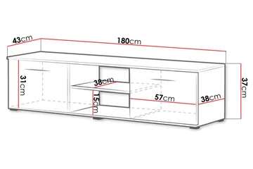 Ruskelsby TV-bänk 180 cm Black - Products - Möbler - TV- & Mediamöbler - TV bänk & mediabänk