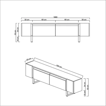 Sozi Tv-bänk 180 cm - Svart - Products - Möbler - TV- & Mediamöbler - TV bänk & mediabänk
