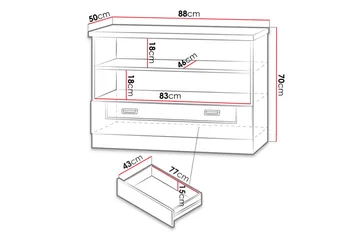 Tadeusz TV-bänk 88x50x69 cm - Brun - Products - Möbler - TV- & Mediamöbler - TV bänk & mediabänk