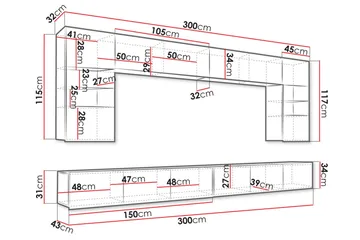 Tessan Tv-möbelset - Svart - Products - Möbler - TV- & Mediamöbler - TV-möbelset