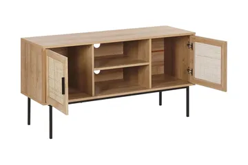 TV-bänk 120 cm rotting ljusbrun PASCO - Trä/natur - Products - Möbler - TV- & Mediamöbler - TV bänk & mediabänk