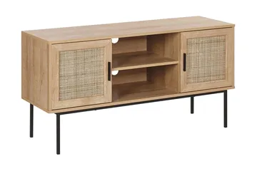 TV-bänk 120 cm rotting ljusbrun PASCO - Trä/natur - Products - Möbler - TV- & Mediamöbler - TV bänk & mediabänk