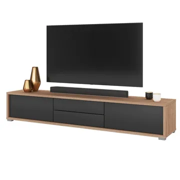 Vägghängd TV-bänk Frida 2 luckor med 2 lådor upp - Antracit - Products - Möbler - TV- & Mediamöbler - TV bänk & mediabänk