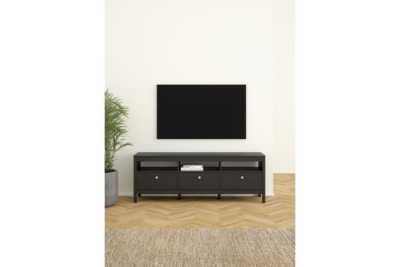 Vallvidera Tv-bänk 151,4 cm - Svart - Products - Möbler - TV- & Mediamöbler - TV b änk & mediabänk