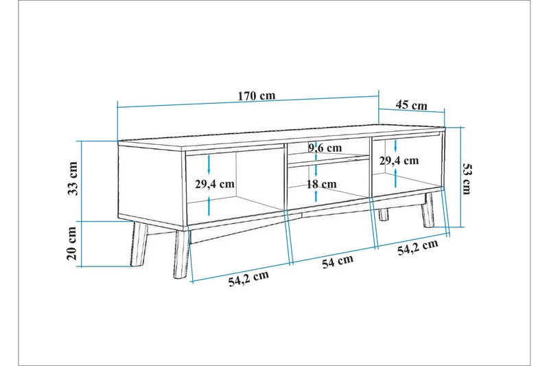 Valsot Tv-bänk 170 cm - Valnöt - Products - Möbler - TV- & Mediamöbler - TV bänk & mediabänk