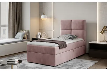 Arcore Förvaringssäng 90x200cm Rutad - Rosa - Products - Möbler - Säng - Komplett sängpaket