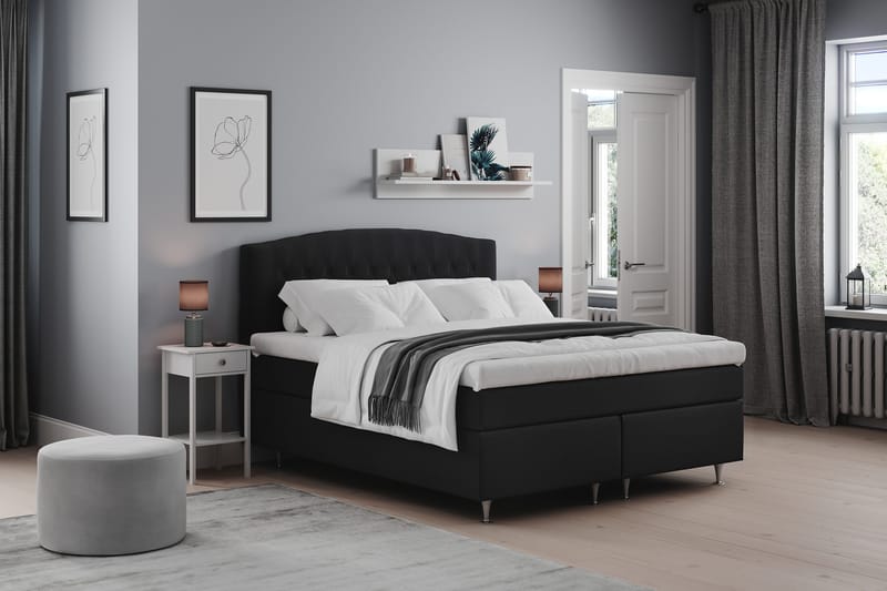 Belda Sängpaket 160x200 Fast - Svart - Products - Möbler - Säng - Kontinentalsäng