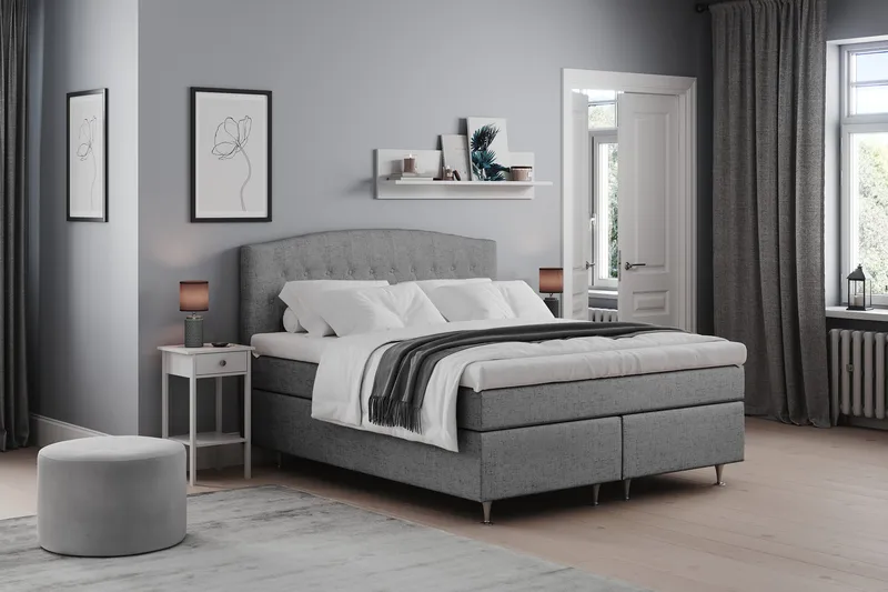 Belda Sängpaket 180x200 Medium - Grå - Products - Möbler - Säng - Kontinentalsäng