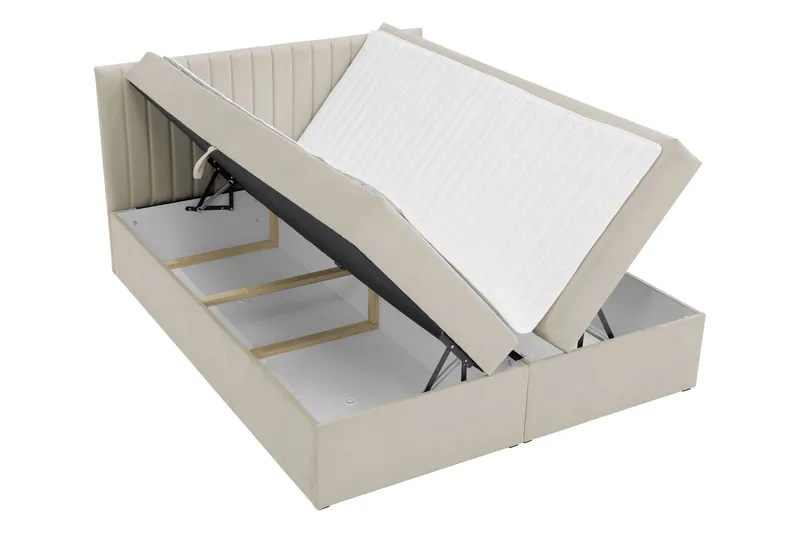 Calrosor Sängpaket Kontinentalsäng med Förvaring 160x200 cm - Beige - Products - Möbler - Säng - Komplett sängpaket