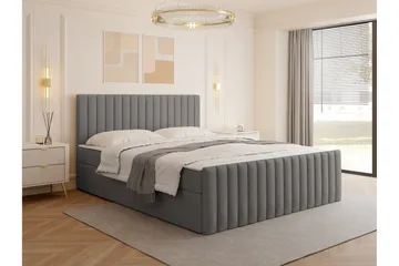 Calrosor Sängpaket Kontinentalsäng med Förvaring 180x200 cm - Grå - Products - Möbler - Säng - Komplett sängpaket