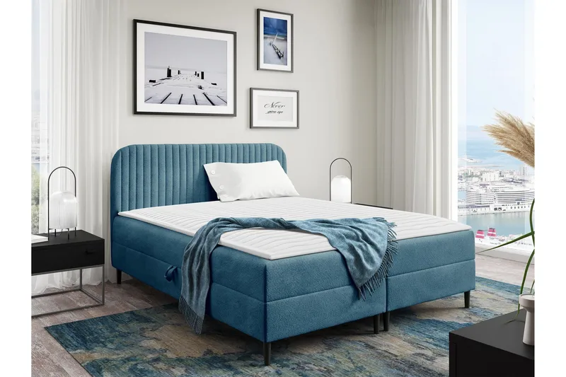 Celestine Förvaringssäng 140x200 cm, Blå