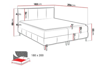 Celestine Förvaringssäng 180x200 cm - Orange - Products - Möbler - Säng - Komplett sängpaket