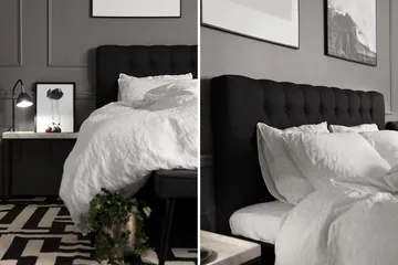 Charleston Kontinentalsäng 160x200 Fast Polyeterskum - Svart - Products - Möbler - Säng - Kontinentalsäng