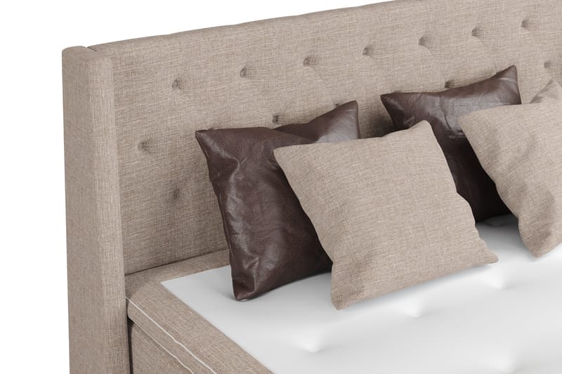 Cuba Sängpaket 210x210 med Två Bruna Två Beiga Kuddar - (+Fler val) Beige/Brun - Products - Möbler - Säng - Kontinentalsäng