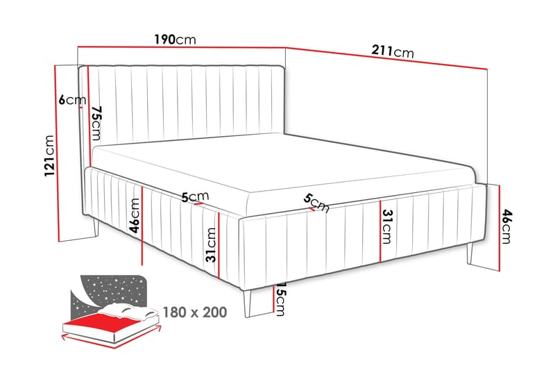 Desio Förvaringssäng 180x200 cm - Grön - Products - Möbler - Säng - Säng med förvaring