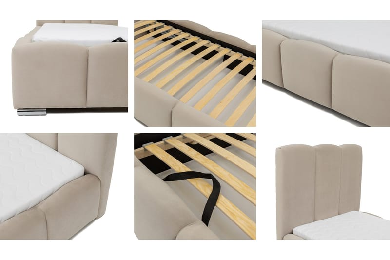 Gioia Sängram med Förvaring 90x200 cm - Rosa - Products - Möbler - Säng - Sängram & sängstomme