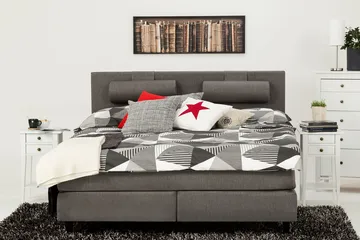 James Kontinentalsäng 180 cm - Grå - Products - Möbler - Säng - Kontinentalsäng