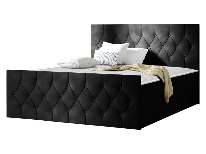 Jitendra Sängpaket Kontinentalsäng 140x200 cm med Förvaring, Svart