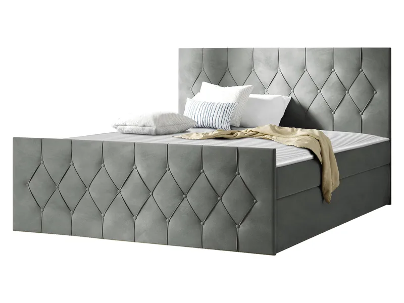 Jitendra Sängpaket Kontinentalsäng 160x200 cm med Förvaring, Grå