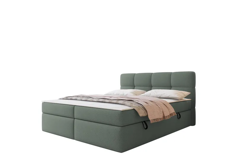 Leckersbo Komplett Sängpaket Kontinentalsäng med förvaring 140x200 cm, Grön