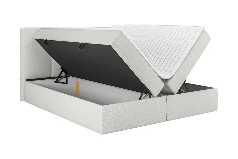 Leckersbo Komplett Sängpaket Kontinentalsäng med förvaring 140x200 cm - Ljusgrå - Products - Möbler - Säng - Komplett sängpaket
