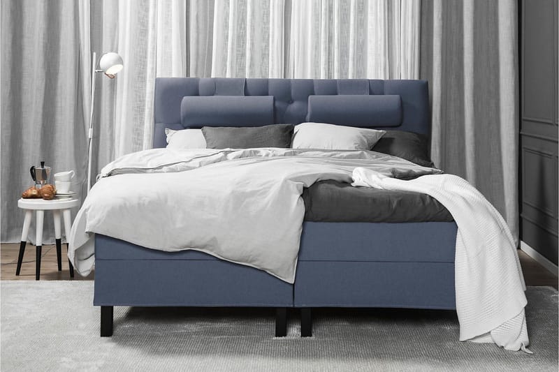 Lucky Komplett Sängpaket 180x200 Latex Diamant Sänggavel - Mörkblå - Products - Möbler - Säng - Kontinentalsäng