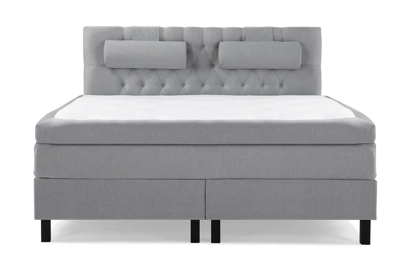 Lucky Komplett Sängpaket 180x200 Polyeter Diamant Sänggavel, Grå