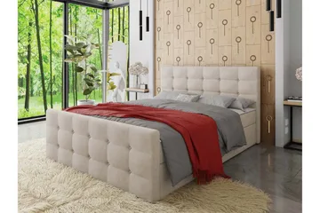 Milano Kontinentalsäng 180x200 cm med Sänggavel - Beige - Products - Möbler - Säng - Säng med förvaring