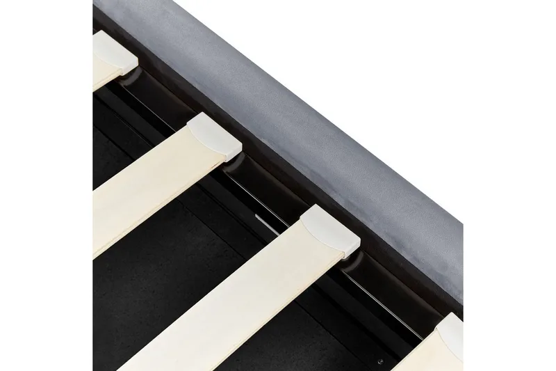 Säng med förvaring Metz - Grå, Silver/Sammet, 90x200 cm - Products - Möbler - Säng - Säng med förvaring