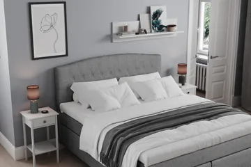 Belda Sänggavel 180 cm Svängd - Grå - Products - Möbler - Säng - Sängtillbehör & sänggavel - Sänggavel