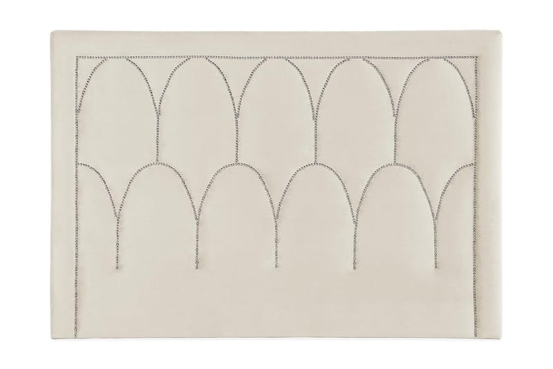 Leva Sänggavel 180cm, Beige/Sammet