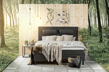 Lucky Sänggavel Slät 180 cm - Svart/Grå - Products - Möbler - Säng - Sängtillbehör & sänggavel - Sänggavel