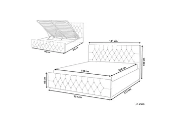 Saleux Sängram 140x200 cm - Taupe - Products - Möbler - Säng - Säng med förvaring