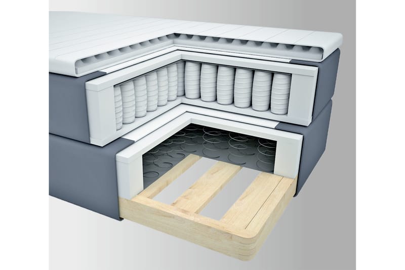 Select No 2 Kontinentalsäng 160x200 - Ljusgrå - Products - Möbler - Säng - Kontinentalsäng