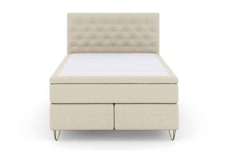 Select No 4 Komplett Sängpaket 140x200 Fast/Medium, Beige/Metall V-form