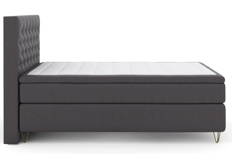 Select No 4 Kontinentalsäng 140x200 Fast/Medium, Mörkgrå/Metall V-Form
