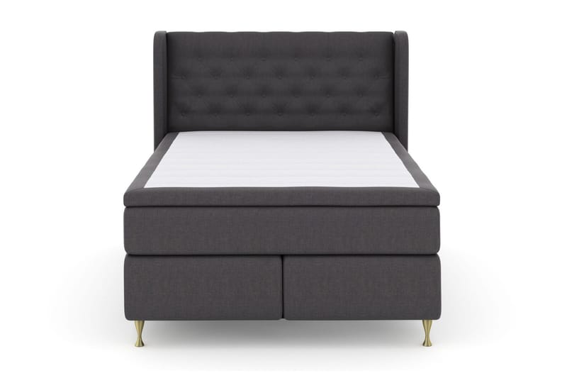 Select No 5 Komplett Sängpaket 140x200 Fast/Medium Latex, Mörkgrå/Guld