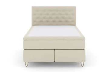 Select No 5 Komplett Sängpaket 140x200 Fast/Medium Watergel - Beige/Metall V-form - Products - Möbler - Säng - Kontinentalsäng