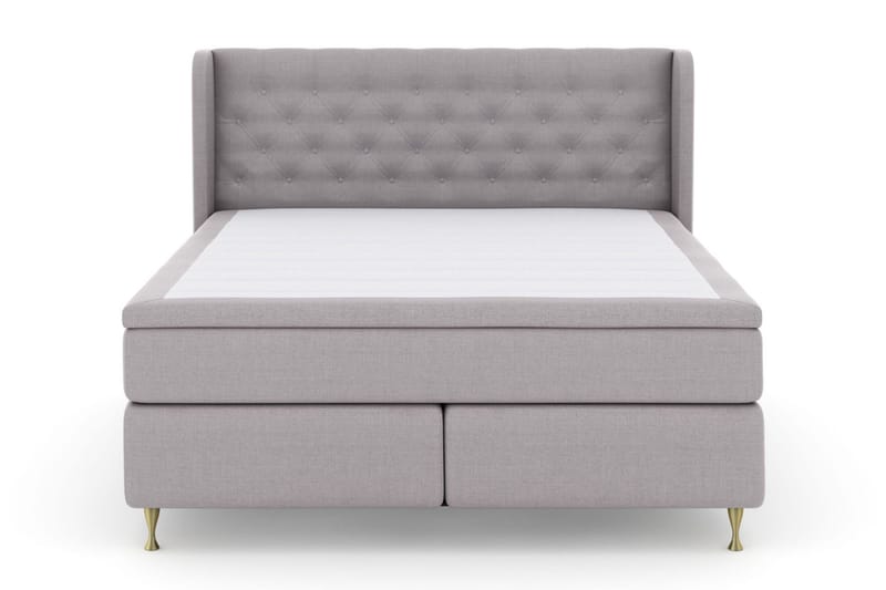 Select No 5 Komplett Sängpaket 180x200 Fast Watergel, Ljusgrå/Guld