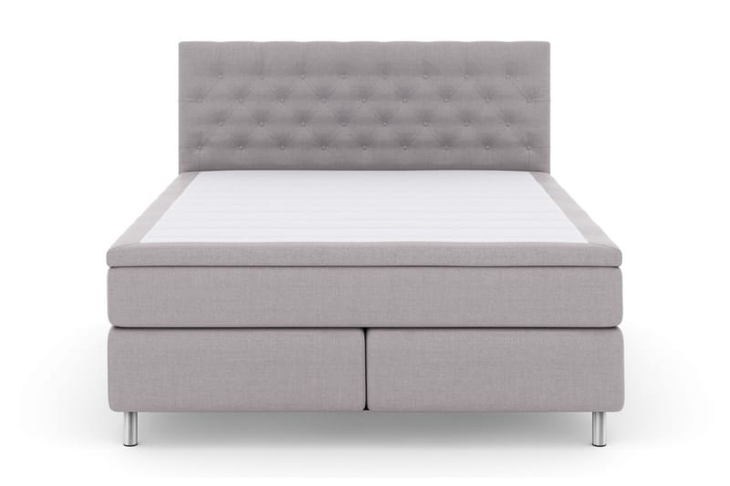 Select No 5 Kontinentalsäng 160x200 Fast Latex, Ljusgrå/Metall